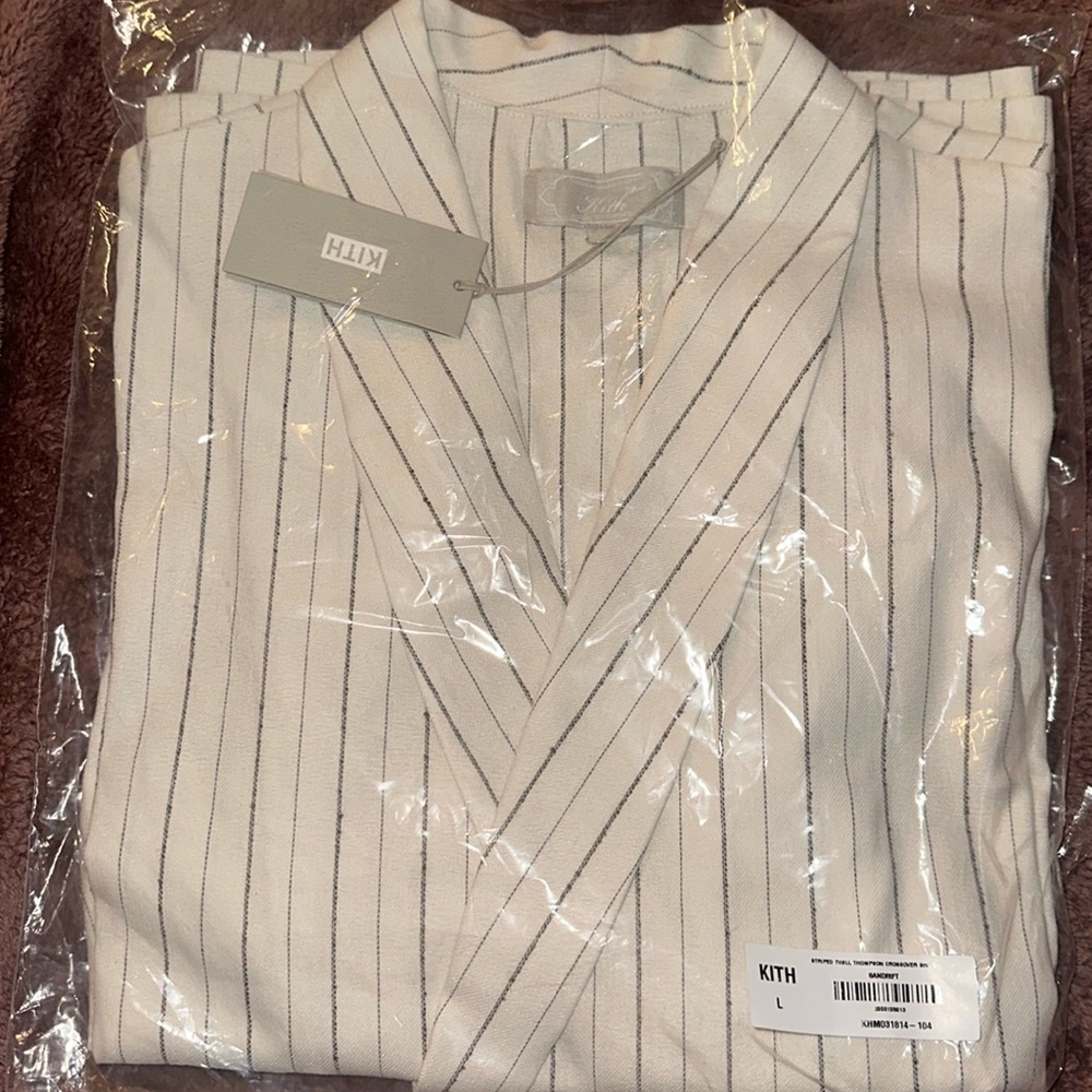 Kith striped twill Thompson crossover shirt